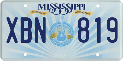 MS license plate XBN819