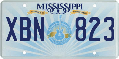 MS license plate XBN823