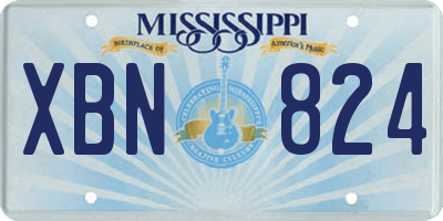 MS license plate XBN824