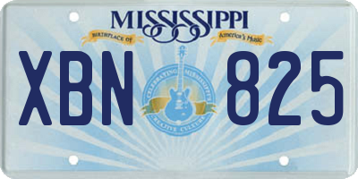 MS license plate XBN825