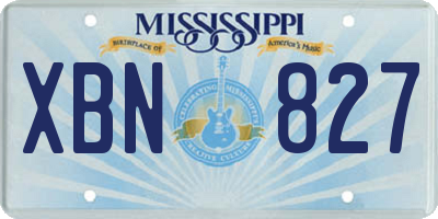 MS license plate XBN827