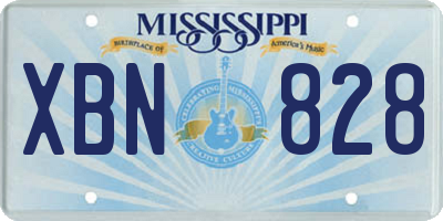 MS license plate XBN828