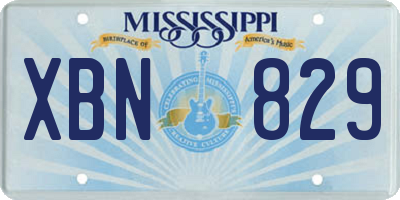 MS license plate XBN829