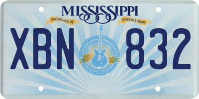 MS license plate XBN832