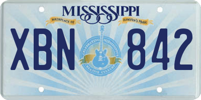 MS license plate XBN842