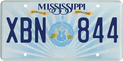 MS license plate XBN844