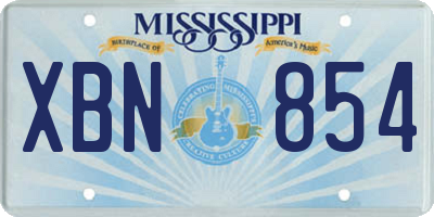 MS license plate XBN854