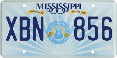MS license plate XBN856