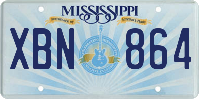 MS license plate XBN864