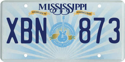 MS license plate XBN873