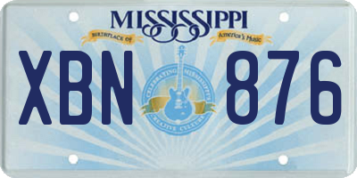 MS license plate XBN876