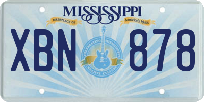 MS license plate XBN878