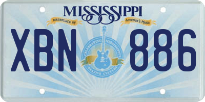 MS license plate XBN886