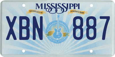 MS license plate XBN887