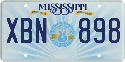 MS license plate XBN898