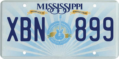 MS license plate XBN899