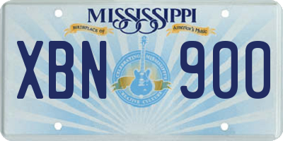 MS license plate XBN900