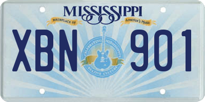 MS license plate XBN901