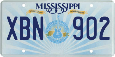 MS license plate XBN902