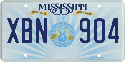 MS license plate XBN904