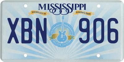 MS license plate XBN906