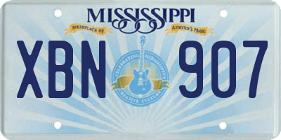 MS license plate XBN907