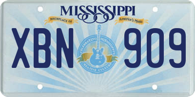 MS license plate XBN909