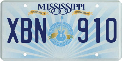 MS license plate XBN910