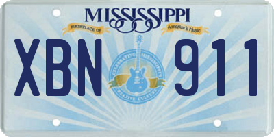 MS license plate XBN911
