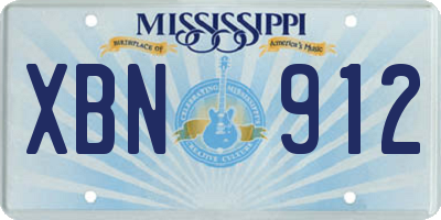 MS license plate XBN912