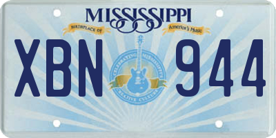 MS license plate XBN944