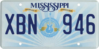 MS license plate XBN946