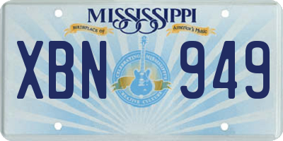 MS license plate XBN949
