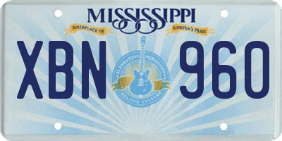 MS license plate XBN960