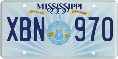 MS license plate XBN970