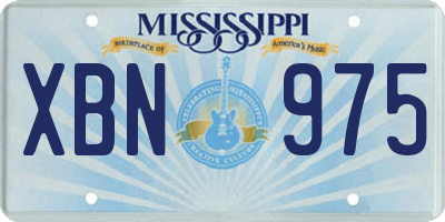 MS license plate XBN975