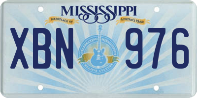 MS license plate XBN976