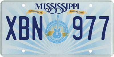 MS license plate XBN977