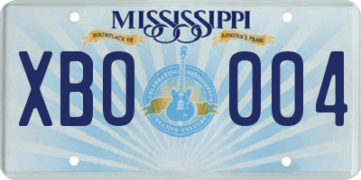 MS license plate XBO004