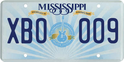 MS license plate XBO009