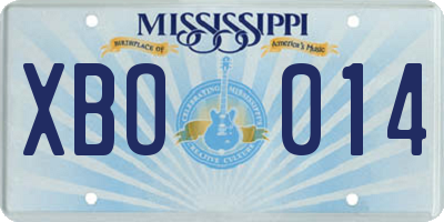 MS license plate XBO014