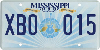 MS license plate XBO015