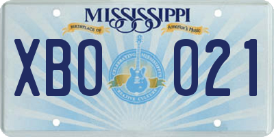 MS license plate XBO021