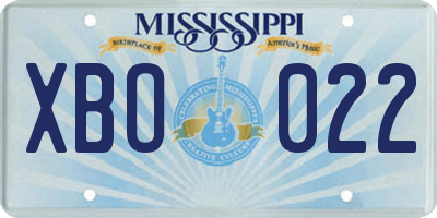 MS license plate XBO022