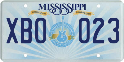 MS license plate XBO023