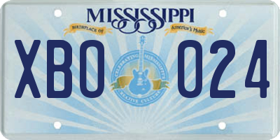 MS license plate XBO024