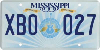 MS license plate XBO027
