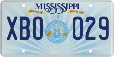 MS license plate XBO029