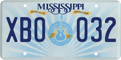 MS license plate XBO032