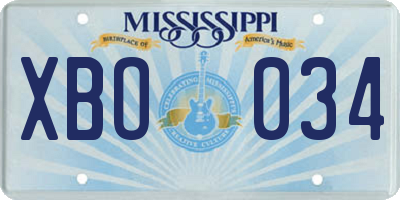 MS license plate XBO034